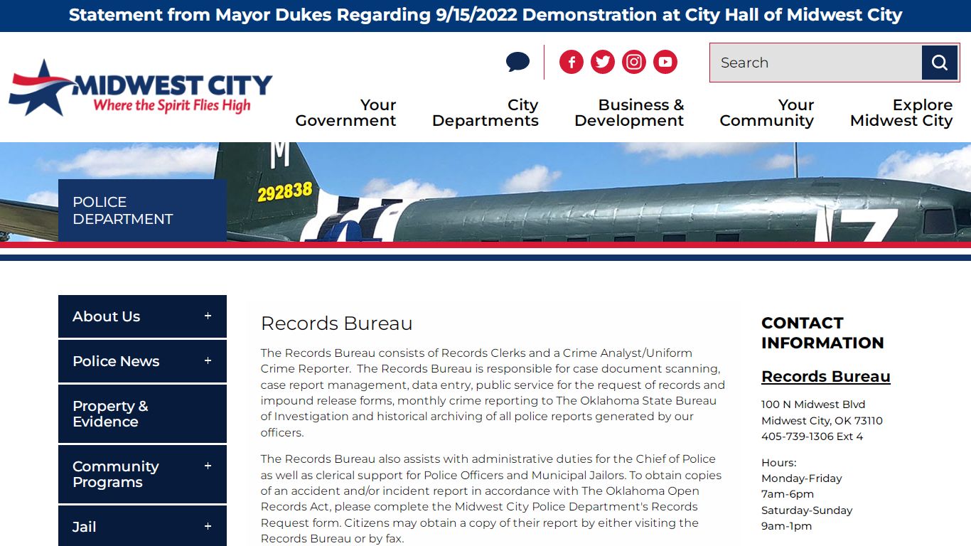 Records Bureau | Midwest City Oklahoma